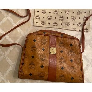 MCM vintage cross body bag cognac visetos monogram
